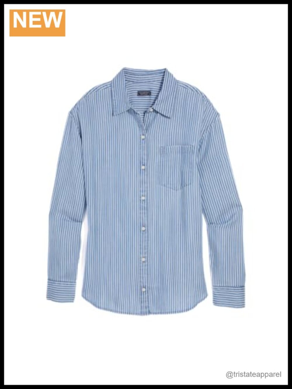 Women's Birdie Pinstripe Button Down Tencel Lyocell Long Sleeve Shirt